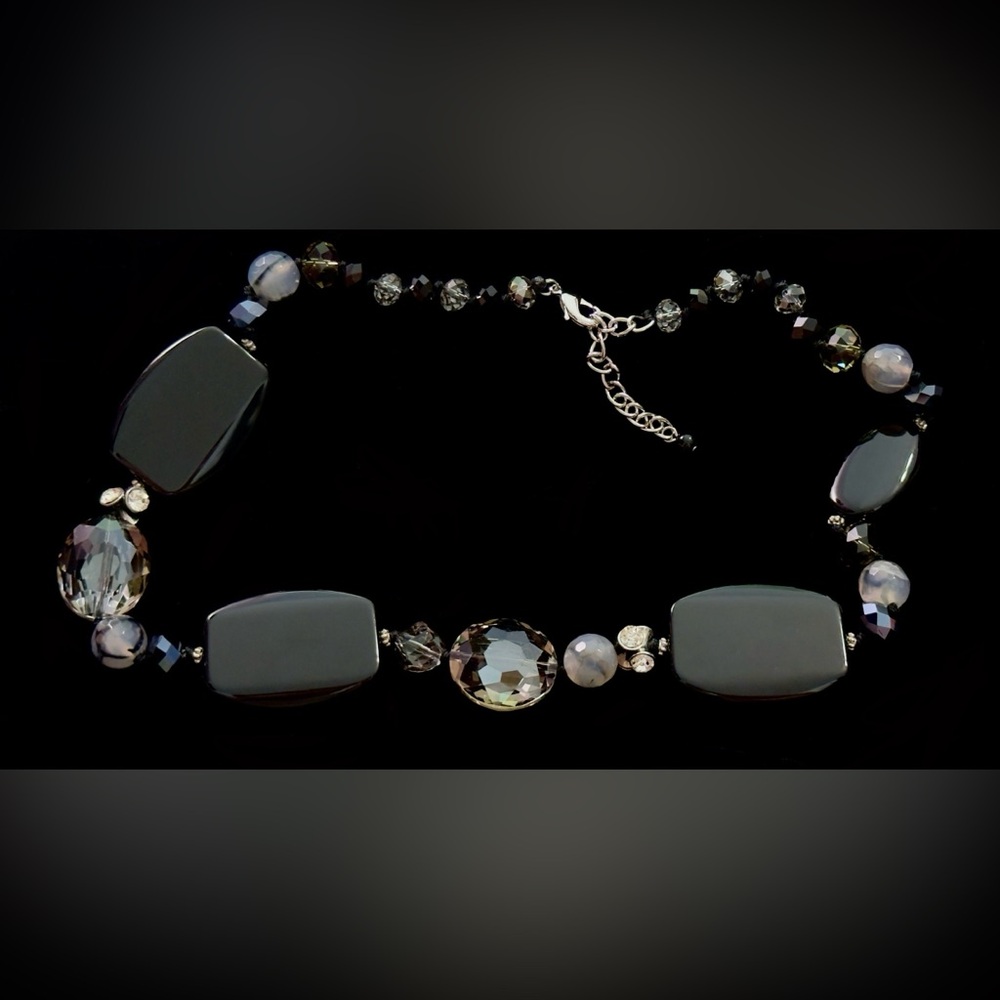 Black Glass beaded Necklace